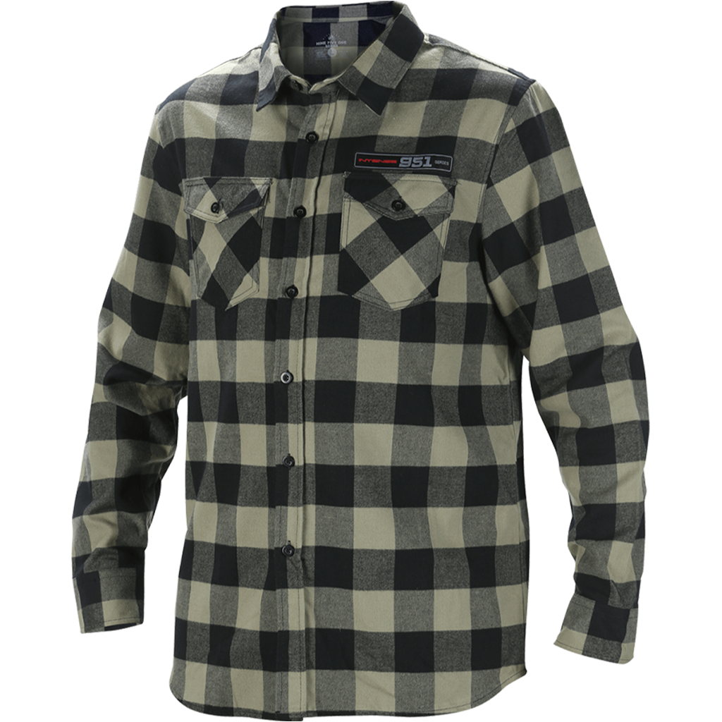 INTENSE 951 Flannel Shirt Olive/Black